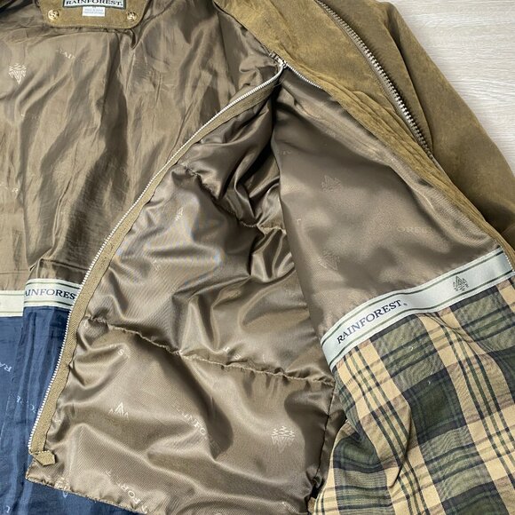 Men's Medium Leather Collar Bomber Jacket - Rainforest - Picture 9 of 15